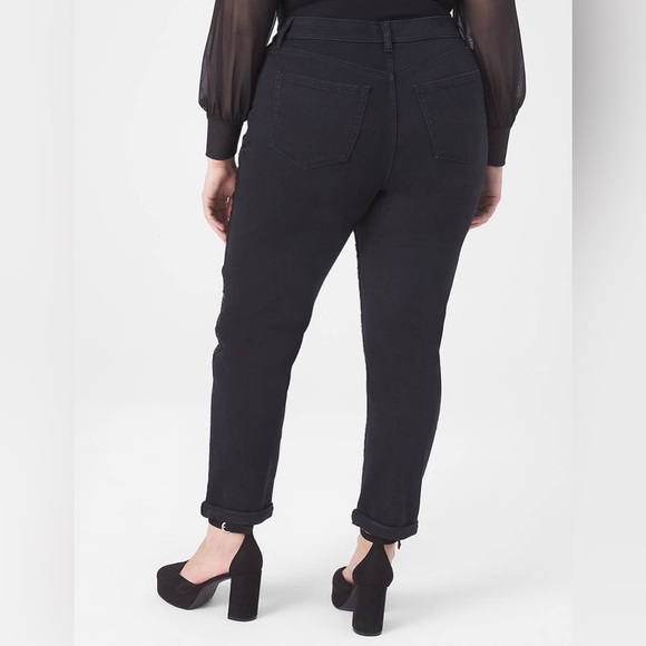 Lane Bryant Holiday Christmas Sparkle Black Sequins Boyfriend Jean - size 14 - Picture 12 of 12